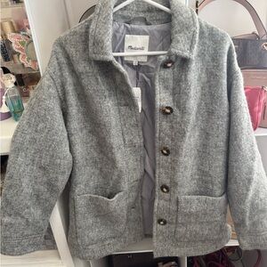Madewell Heather Gray Wool Coat